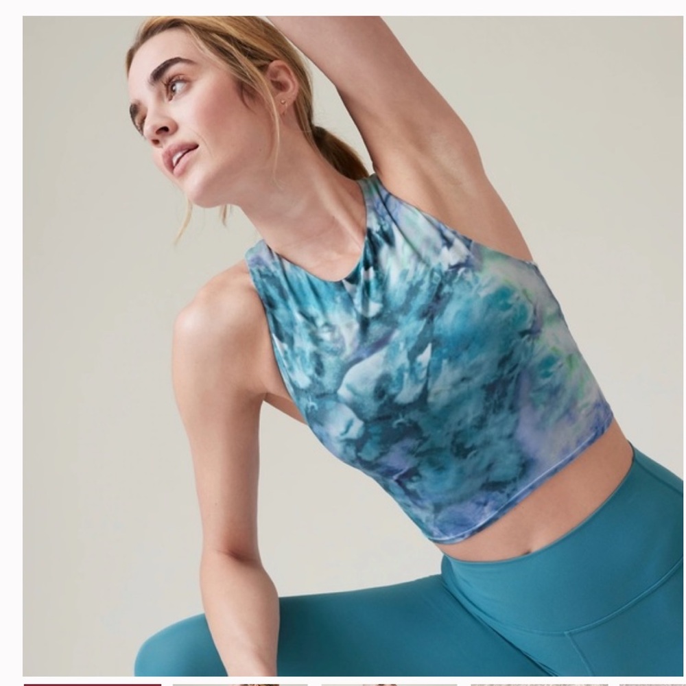 NWT Athleta Conscious Crop Printed Tank Bra D-DD